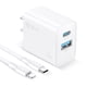 thumbnail image 1 of Cargador Dual USB y Tipo C 20W Cable Carga y Datos Tipo C Lightning IP 1m, 1 of 9