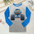 thumbnail image 4 of TOWED22 Toddler Baby Boy Fall Winter Clothes 2 Piece Graphic Long Sleeve Sweatshirt Tops + Casual Pants Outfit Set Clothing(Sky Blue,5-6 Y), 4 of 9