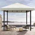 thumbnail image 3 of SHANNA Gazebo Replacement Canopy Roof, 10' x 10' Outdoor Waterproof BBQ Gazebo Canopy Top Cover, Beige, Single Roof, 3 of 8
