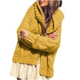 thumbnail image 2 of Womens Long Hooded Cardigan Sweaters Oversized Fall Cardigans 2025 Ndbuld Fashion Women Long Sleeve Sweater Hooded Casual Knit Cardigan Yellow 2XL, 2 of 9