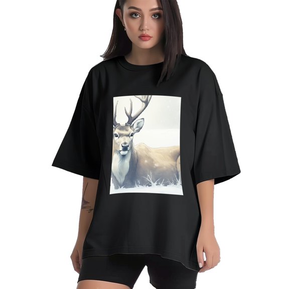 Plus Size Shirt for Women Black Tops for Women Short Sleeves Shirt for Women Reindeer 3 T Shirt Crewneck Shirt for Women XS