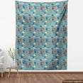 thumbnail image 3 of Ambesonne Fashion Fabric by the Yard Upholstery, Men Women Clothes Drying, 2 Yards, Blue Grey and Multicolor, 3 of 4