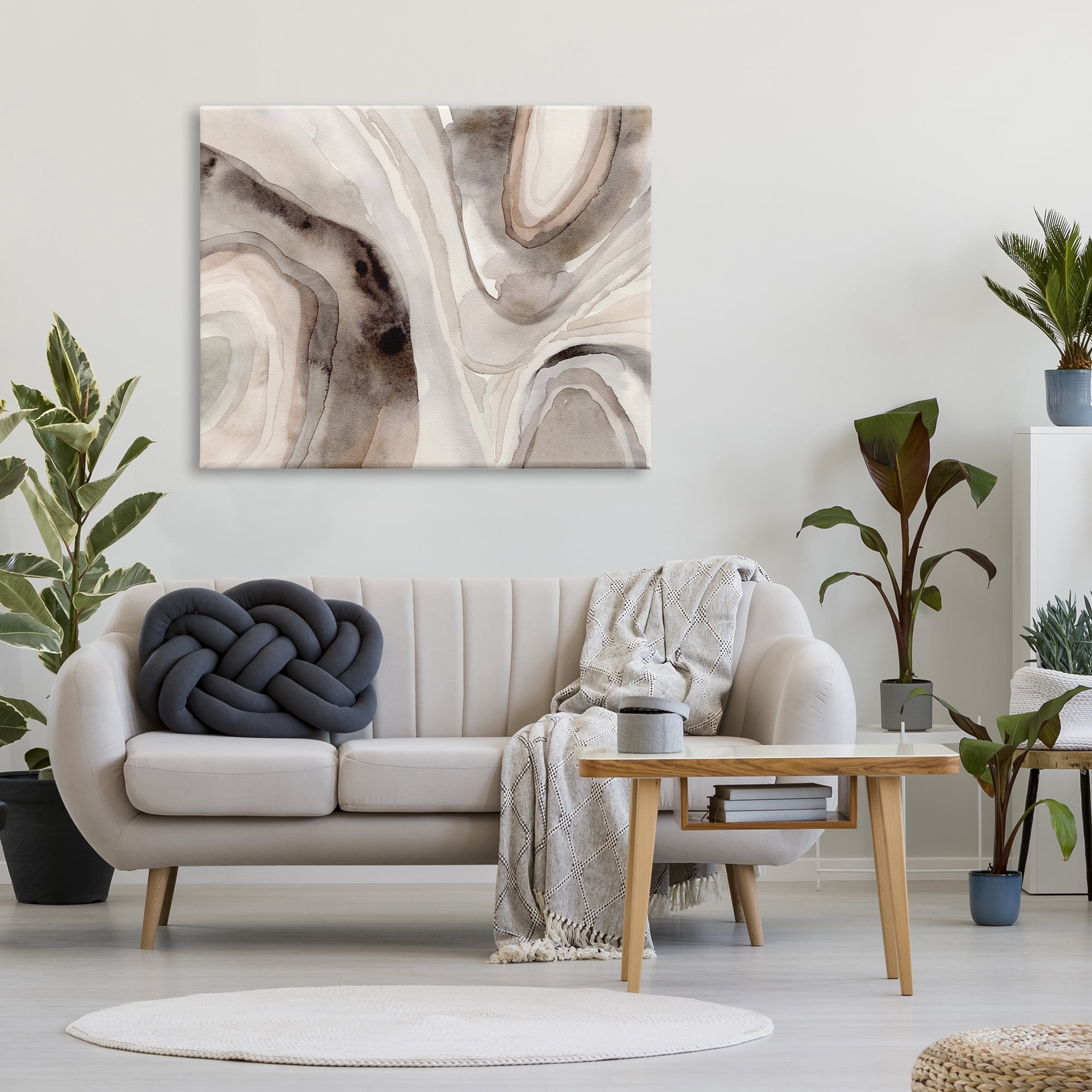 Stupell Industries Abstract Geode Watercolor Abstract Painting Gallery Wrapped Canvas Art Print Wall Art, 48 x 36