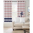 thumbnail image 2 of Anchor Pink Blackout Curtains 45 Inches Long for Bedroom, Modern Navy Blue White Striped Nautical Thermal Insulated Room Darkening Black Out Window Curtain Panels Grommet Drapes for Living Room, 2 of 8