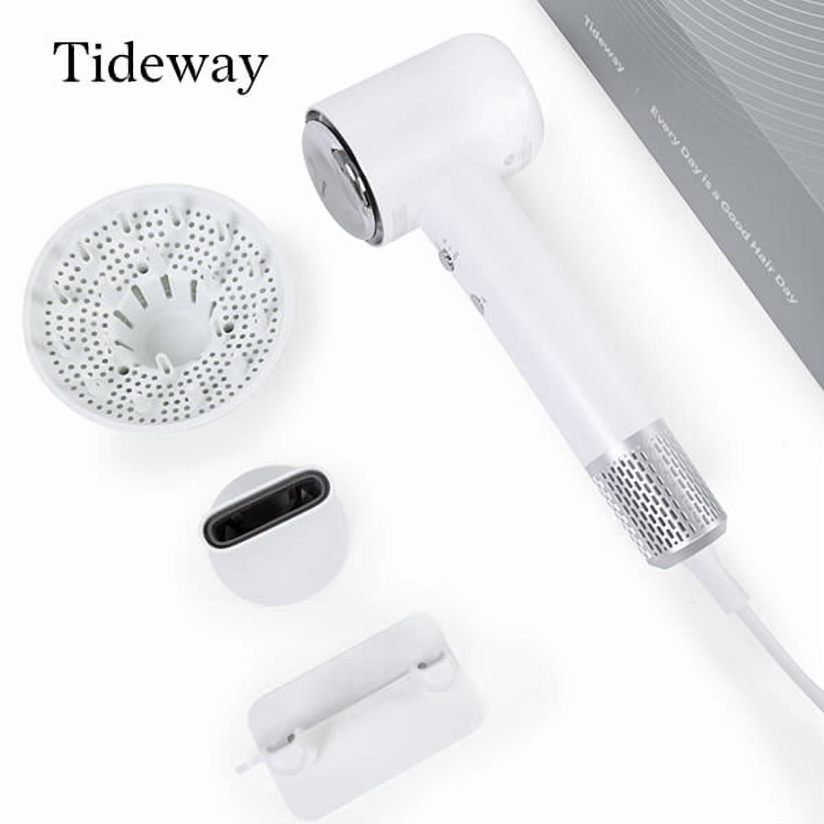 Tideway C02 Titanium High-Speed Hair Dryer, 110,000 RPM Brushless Motor, Ionic Technology, 4 Heat Settings, Smart Thermo Control, gray
