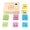 thumbnail image 1 of Bloques de construcción de cubos de Rubik con expresión que cambian de cara, caja de hierro, juguetes de batalla para niños, juego de mesa entre padres e hijos, juguetes de nivel de desafío, 1 of 6