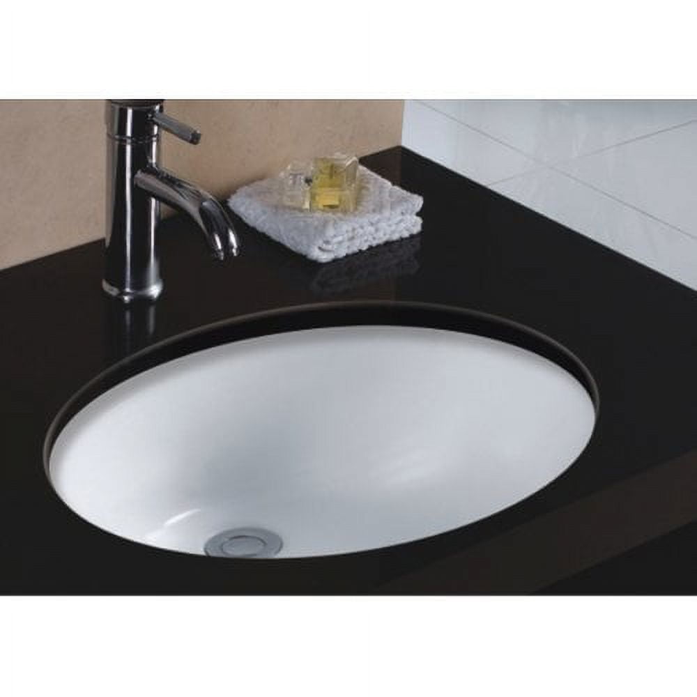 Wells Sinkware RTU1916-6B 19 in. Oval Undermount Single Bowl Bathroom Sink in Bisque