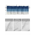 thumbnail image 4 of Valances for Windows Ombre Navy Rod Pocket Cafe Window Treatments Valance Curtains for Kitchen Bathroom Laundry Basement Windows 42"x12", 4 of 9