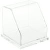 Plymor Clear Acrylic Slanted Front Display Case with Base, 4" x 4" x 4"