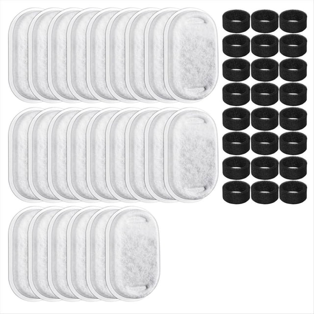 Paquete de 48 Filtros de Fuente de Agua para Gatos, Filtros de Repuesto para Fuente de para Fuente de Agua para Mascotas con Flujo de Agua Ajustable
