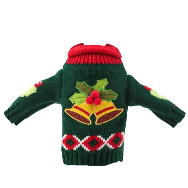 Moyic Navidad tejer botella de vino muñeco de nieve guirnalda cubierta ropa cocina de cena para Año Nuevo suministros para arreglos de fiesta de Kits de decoración para fiestas Campana Moyic HA070654-02