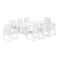 thumbnail image 3 of WestinTrends Cape May 9-Piece HDPE Outdoor Furniture Patio Dining Table With Umbrella Hole and Chairs Set For 8, White, 3 of 16