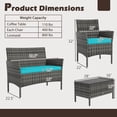 thumbnail image 3 of Costway 8 PCS Patio Furniture Set with Washable Cushions and Tempered Glass Coffee Table, 3 of 8