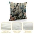 thumbnail image 4 of JRXY Couch Throw Pillows Rustic Blue Dutch Rabbit Cushion Pillow Cover Floral Chinoiserie Rabbit Pattern Modern Pillow Cover Modern Decorative Pillow Covers for Couch Sofa Bedroom Car White, 4 of 5