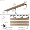 thumbnail image 3 of Wallniture Arras 60 inch Long, 8" Deep Rustic Floating Shelves for Wall Decor, Wall Bookshelf Living Room, Shelves for Kitchen, Pantry Floating Shelf, Set of 3, Burnt, Wood, 3 of 9