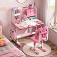 thumbnail image 2 of Floseru Kids Desk and Chair Set, Height Adjustable Toddler Desk and Chair Set, Children Study Table Chair Set with Sitting Corrector, Kids Art Desk with Storage and Drawers for Bedroom Reading, 2 of 8