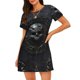 thumbnail image 1 of Balery Ornate Dark Skull Book Camisón de manga corta con cuello redondo para mujer, cómodo y elegante., 1 of 6