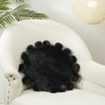 thumbnail image 3 of Saro Lifestyle Posh Faux Bunny Fur Pom Pom Poly Filled Throw Pillow, 3 of 3