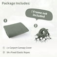 thumbnail image 3 of Pakunoda 12' X 20' Carport Canopy Replacement Cover, Portable Car Garage Shelter Party Top Tent with 34PC Ball Bungees, Light Grey (Only Cover, Frame Not Included), 3 of 8
