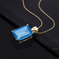thumbnail image 2 of Gem Stone King 16.03 Ct Swiss Blue Topaz White Topaz 18K Yellow Gold Plated Silver Pendant, 2 of 4