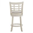 thumbnail image 5 of Weston Home Shapel Window Back 24"H Swivel Counter Height Stool, Antique White Finish, Grey Linen, 5 of 7