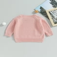thumbnail image 3 of Baby Girl Boy Knit Pullover Sweater Fall Winter Warm Sweatshirt Tops with Pocket, 3 of 6