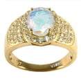 thumbnail image 1 of Gold Over Sterling Silver with Natural Mercury Opal Topaz and White Topaz Halo Ring, 1 of 3