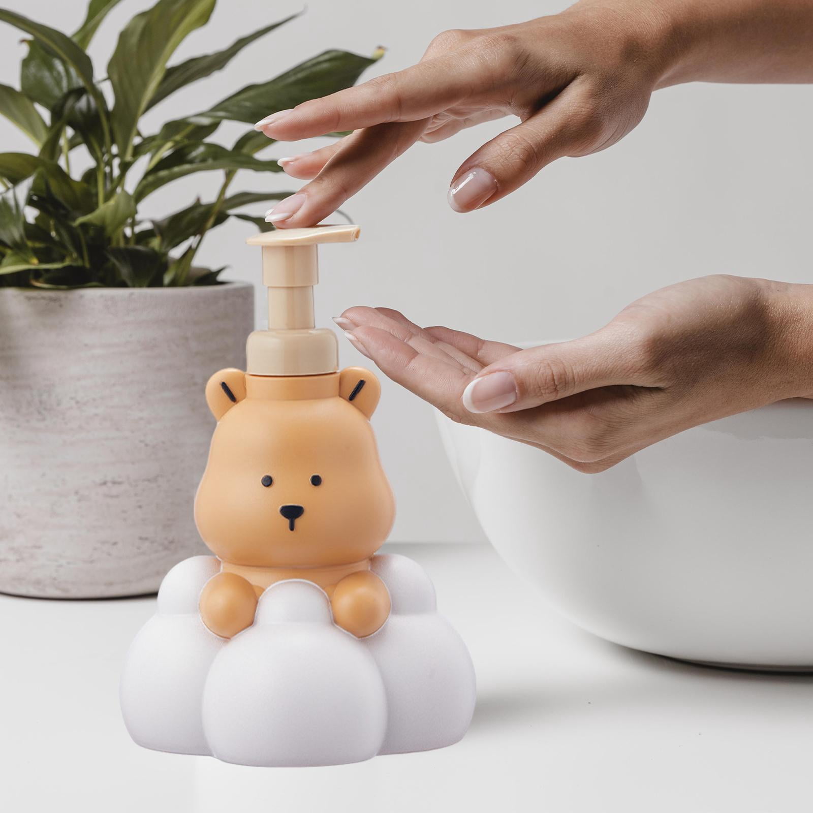 Foam Soap Dispenser Pump Empty Foaming Pump Bottle for Office Airport Toilet 500ml Light Brown