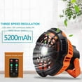 thumbnail image 2 of Outdoor Camping Fan With LED Lantern With Hook 5200mAh Large Capacity USB Rechargeable Battery Operated Fan Portable Tent Fan With Remote, 2 of 9