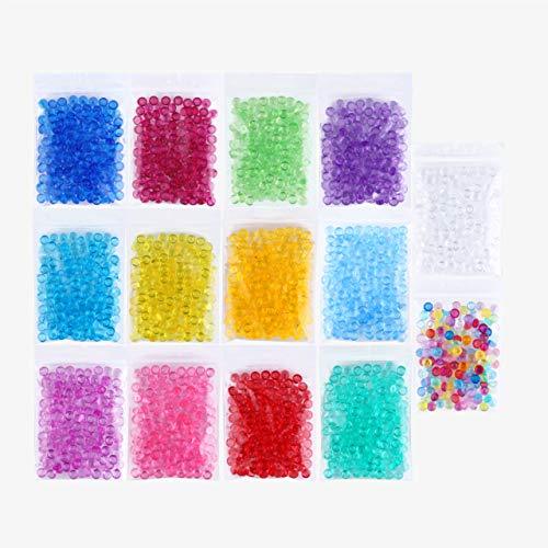 Fishbowl Beads Slime Fish Bowl - 14 Pack Vase Filler Beads 0.28 inch Plastic Slushy Fish Balls Crunchy Slime Slushee Fishballs Kit for DIY Homemade Arts Crafts Decoration Slushie Clear, Bl
