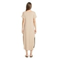 thumbnail image 3 of Time and Tru Women's V-Neck Knit Maxi Dress with Short Sleeves, Sizes XS-XXXL, 3 of 5