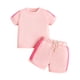 thumbnail image 1 of Odeerbi 1-5 Años Niñas Conjunto de Verano Camiseta de Manga Corta de Algodón Color Block Shorts Conjunto de Dos Piezas, 1 of 9