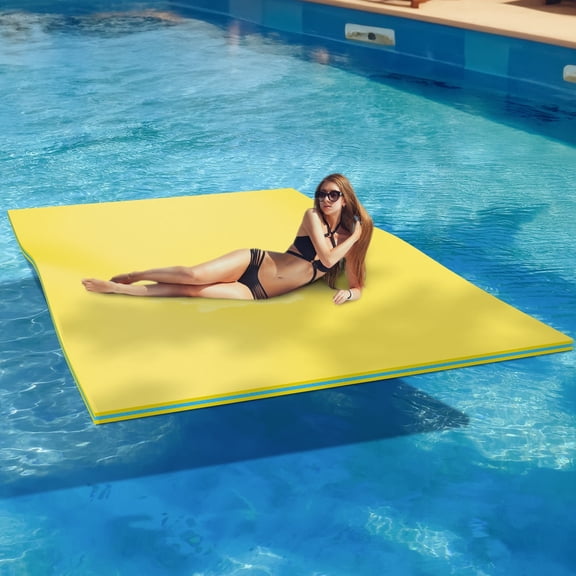 DEXTRUS 9' X 6' Inflatable Rafts Water Mat - Floating Island Lily Pad for Pools, Lakes, Beach - Fun for Adults, XPE Foam Construction