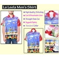 thumbnail image 5 of HAPPY BAY Men's Hawaiian Shirt Tropical Flamingo Beach Shirts Casual Button Down Short Sleeve Dress Shirts for Men XS Booze, Maroon, 5 of 6