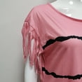 thumbnail image 5 of Uhndy Women's Short Sleeve Stripe T Shirts Loose Casual V Neck Tunic Casual Short Sleeve Shirts-LQ, 5 of 5