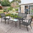 thumbnail image 1 of Gymax 4 PCS Patio Furniture Set Sofa Coffee Table Steel Frame Garden, 1 of 10