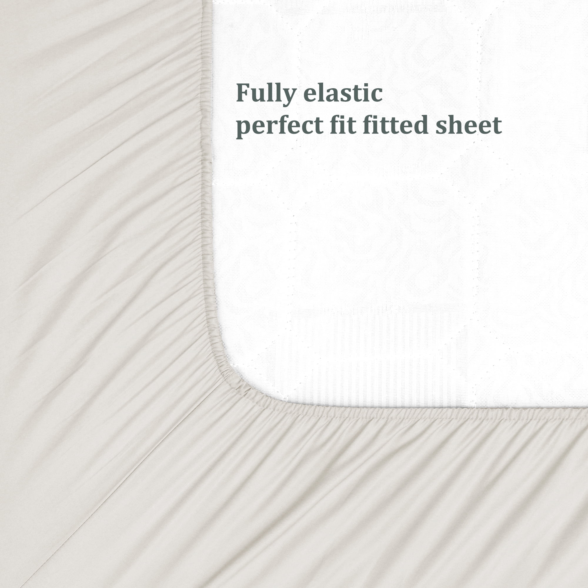 REGALWOVEN Fitted Sheet, Viscose Derived from Bamboo Soft Silky Breathable Wrinkle Fade Resistant Sheets with 16" Deep Pocket King Isabelline