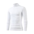 thumbnail image 3 of Njagoc3 Mens Casual Solid Color Semi High Neck Long Sleeved Top Casual Sports Base Shirt Long Sleeved High Neck Top/shirt, 3 of 5
