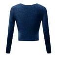 thumbnail image 4 of Tarylea Crop Tops for Women Cross Front Deep V Neck Tops Long Sleeve Solid Color Shirts Casual Cute Going out Tops, 4 of 4