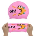 thumbnail image 5 of Unique Bargains 1 Pc Silicone Cartoon Letter Swim Cap Pink, 5 of 6
