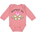 thumbnail image 3 of Inktastic Grampy's Girl Heart Flowers Girls Long Sleeve Baby Bodysuit, 3 of 5