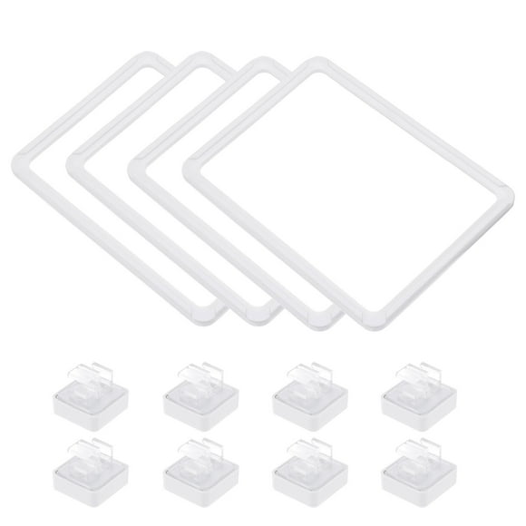 4pcs Magnetic Label Holder, 9 x 6 Inch A5 Shelf Label Card Sign Frame with Base for Metal Shelf Rack, White
