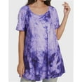 thumbnail image 2 of 3-pack Purple Plus Size Tops for Women Short Sleeve Shirts Casual Summer Clothes Round Neck Tunics for Leggings, 2 of 6