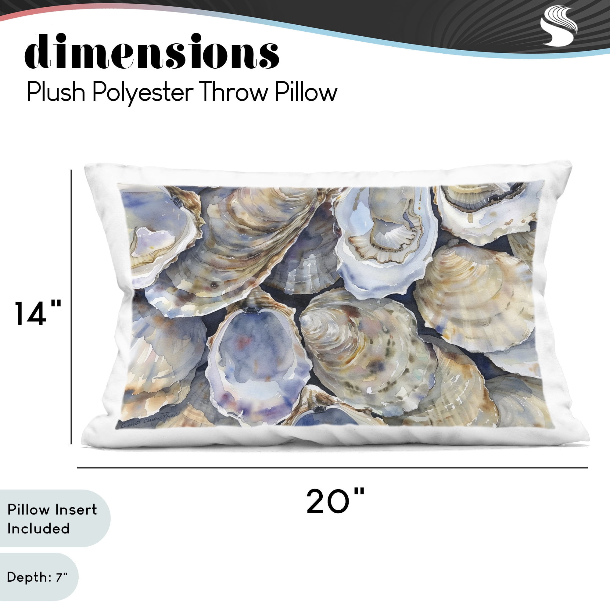 Stupell Industries Oyster Shellabration Pile Decorative Printed Throw Pillow, design by Heidi Kuntz