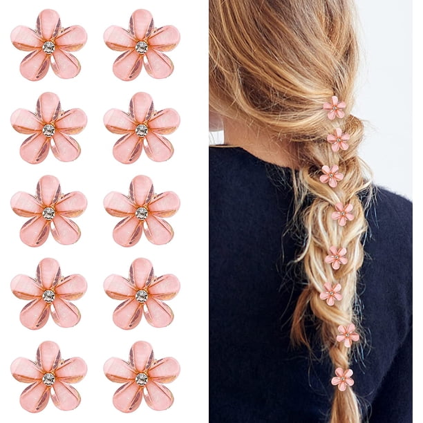 14 piezas de minihorquillas para el pelo con diamantes (rosa), pequeñas horquillas para el pelo, horquillas para el pelo para mujeres, niñas, minihorquillas dulces para el pelo, horquillas para el pe