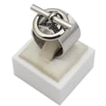 thumbnail image 4 of Anillo de dedo de acero inoxidable para mujer, joyería de moda, Color plateado ancho, anillo de cierre redondo, Tamaño 7, 11, 10, 6, 9, 8, 4 of 4