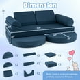 thumbnail image 3 of Gymax 13 PCS Modular Kids Play Couch Versatile Toddler Sectional Sofa Set Blue, 3 of 9