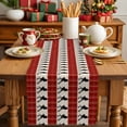 thumbnail image 4 of Burlap Table Runner 72 Inches Long,Vintage Reindeer on Linen Non-Slip Kitchen Table Runners for Dining Room Everyday Use Party Table Decorations Red Geometric Plaid, 4 of 9