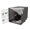 thumbnail image 5 of Geometric Dog Crate Cover, Curved Shapes Inspired in Oriental Style Traditional Architecture, Easy to Use Pet Kennel Cover Small Dogs Puppies Kittens, 7 Sizes, Charcoal Grey and Ivory, by Ambesonne, 5 of 6
