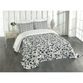 thumbnail image 3 of Ambesonne Music Quilted Bedspread Set 3 Pcs, Grunge Electric Guitars, Queen Size, Black Grey White, 3 of 5